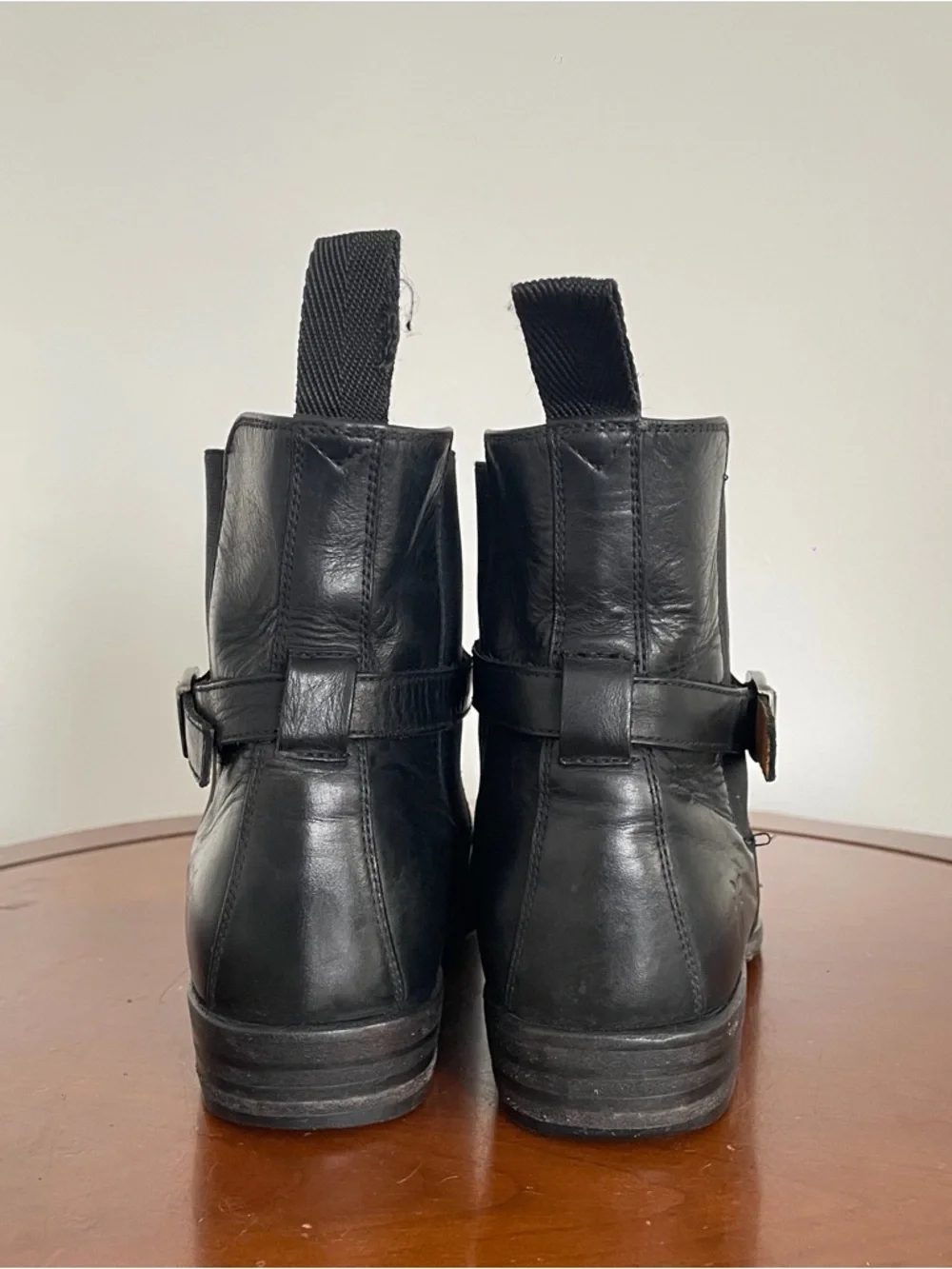 FRYE Women's Black Leather Moto Ankle Booties - Picture 4 of 8